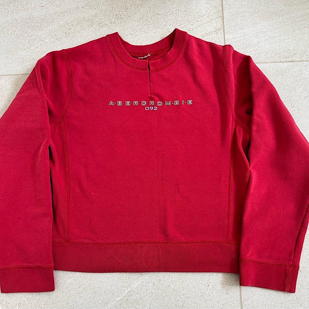 Vintage Abercrombie Red Cropped Sweatshirt